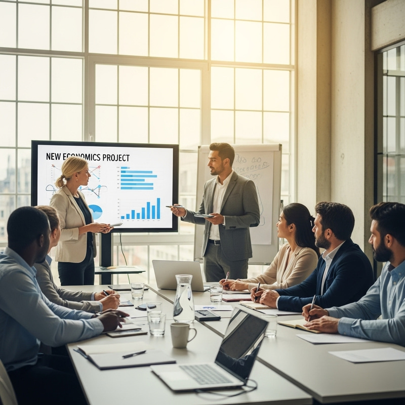 Professional Meeting in a Modern Conference Room - Engaging Presentation Professional Meeting in a Modern Conference Room - Engaging Presentation