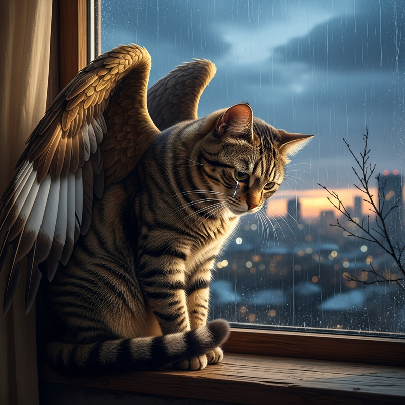 Sad Cat with Wings: A Heartwarming Tale Sad Cat with Wings: A Heartwarming Tale