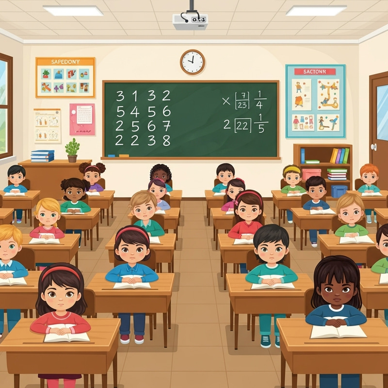 Diverse Primary School Students Act Out Safety Lockdown Drill Diverse Primary School Students Act Out Safety Lockdown Drill