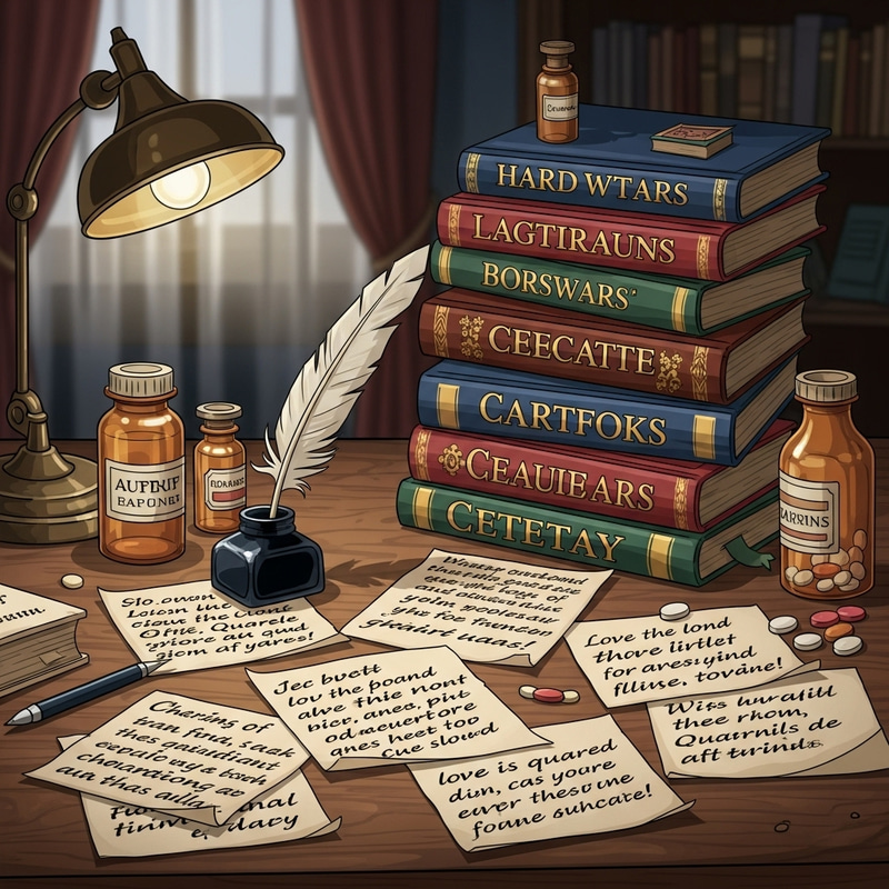 Illustration: Writers' Love, Quarrels & Illnesses Desk