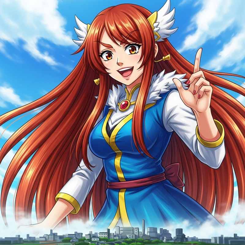 Colossal Anime Giantess Nami | Vivid Colors & Defined Outlines