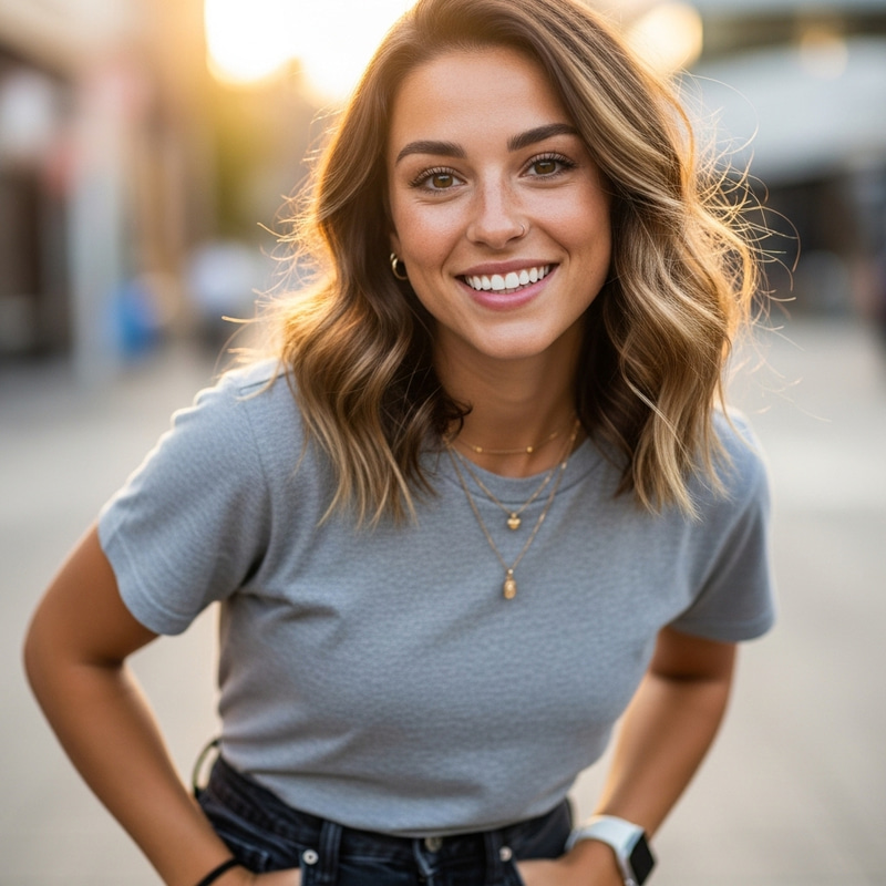 Ashley Puckett, Vibrant Casual Chic Woman Portrait | Full of Life Elegance