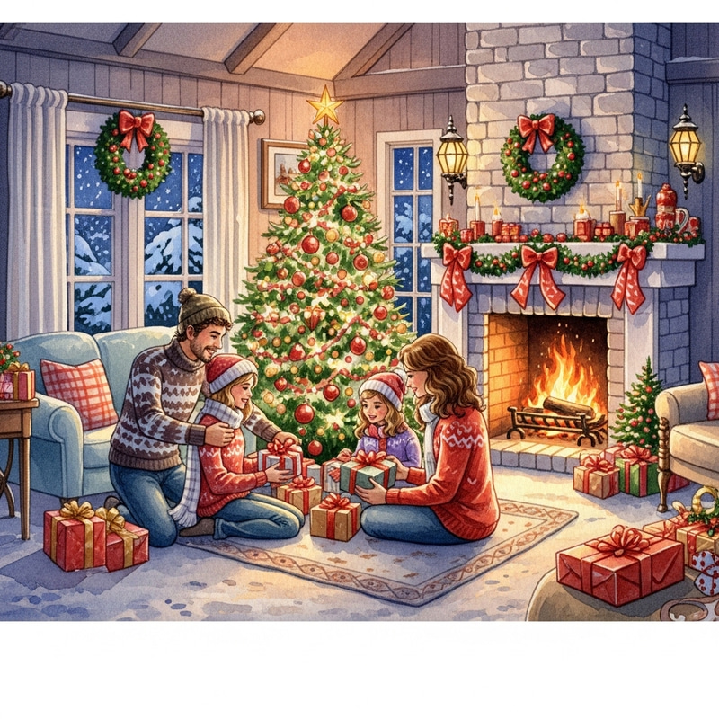 Cozy Christmas Cottage with Festive Family Celebrations Cozy Christmas Cottage with Festive Family Celebrations