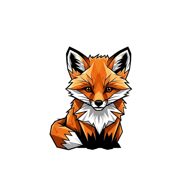 Baby Fox Triangulation Logo - Geometric Design Baby Fox Triangulation Logo - Geometric Design