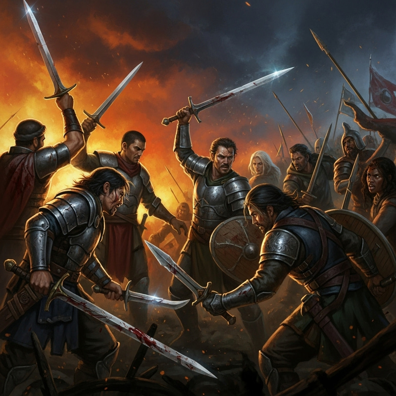 Raw Emotions: Dark & Fiery Warriors Locked in Combat Raw Emotions: Dark & Fiery Warriors Locked in Combat