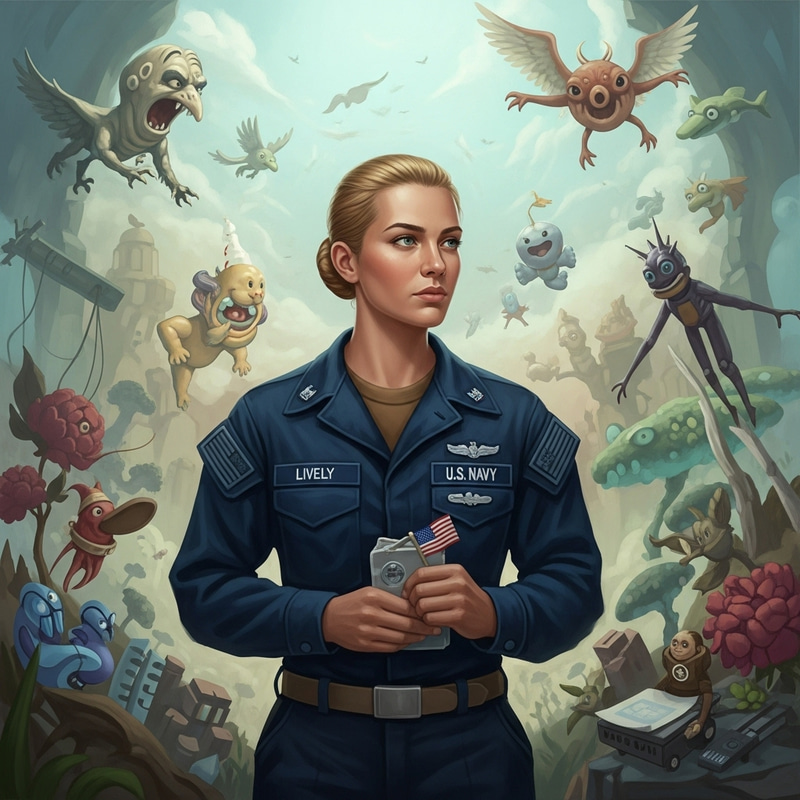 LIVELY U.S. Navy Hospital Corpsman: Graceful Strength in Surreal Dreamscape