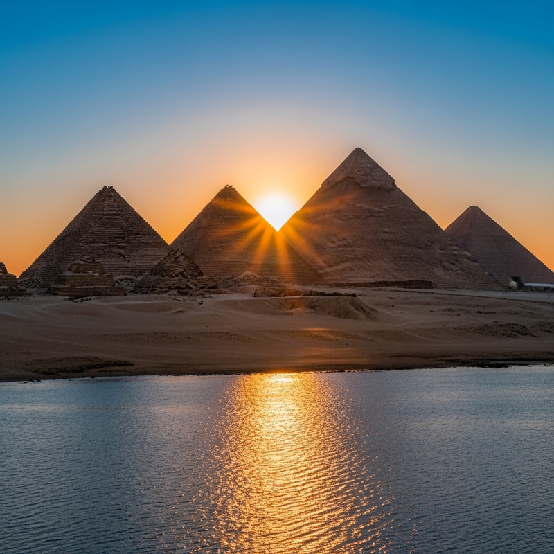 Pyramids and Sea: Mystical Beauty Pyramids and Sea: Mystical Beauty