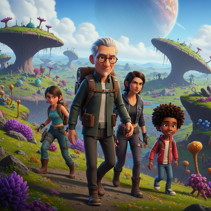 Colorful Whimsical Characters in an Extraordinary Journey