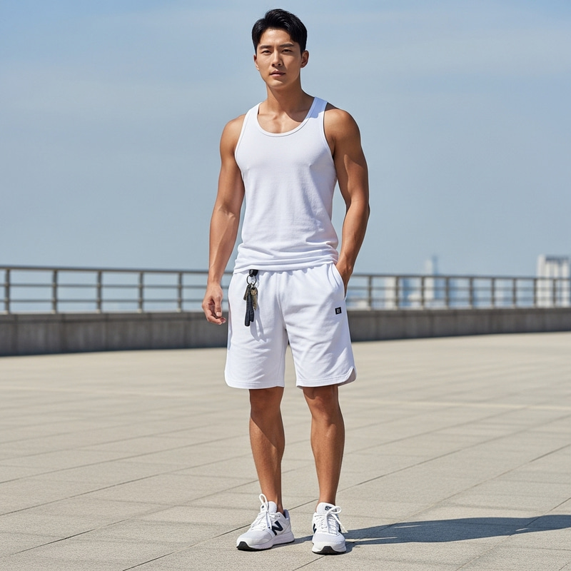 Handsome Fit Young Korean in Stylish Athletic Gear Handsome Fit Young Korean in Stylish Athletic Gear