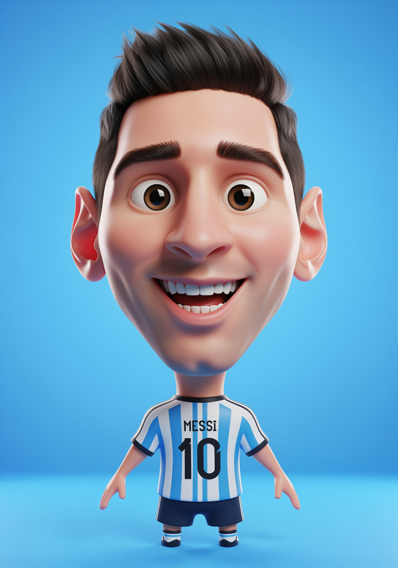 Stylized 3D Caricature of Lionel Messi Stylized 3D Caricature of Lionel Messi