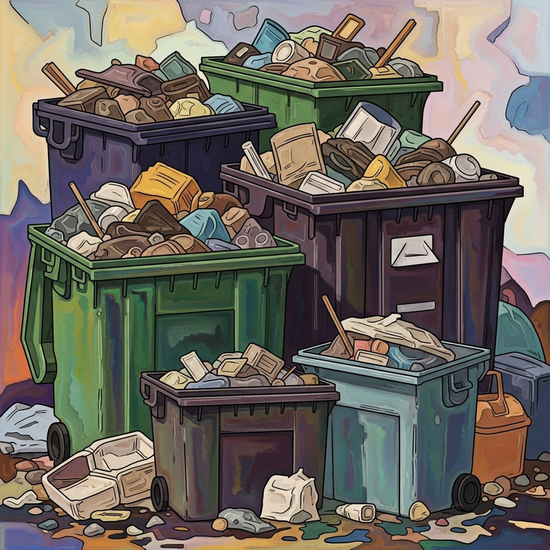 Dramatic Abstract Art with Waste Containers Dramatic Abstract Art with Waste Containers