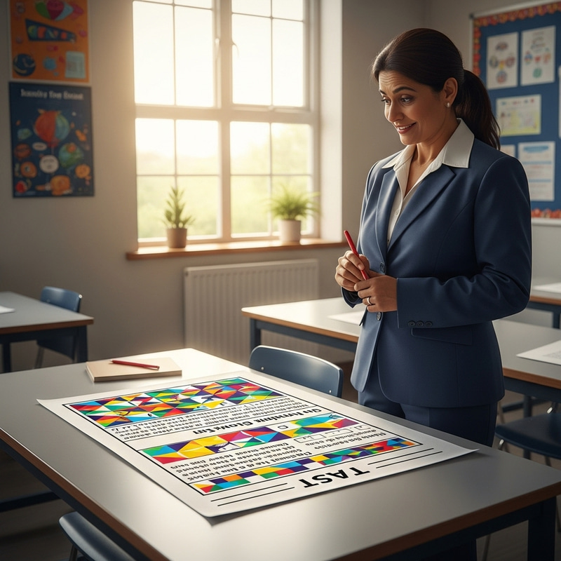 Vibrant Geometric Patterns in a Fun Test Mockup