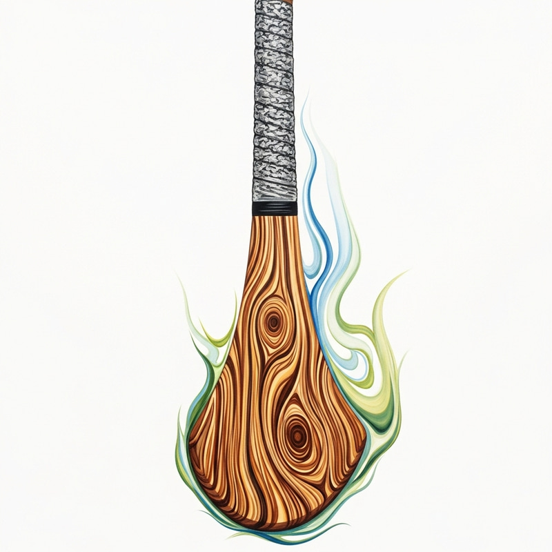 Intricate Hurling Stick Abstract Design Painting