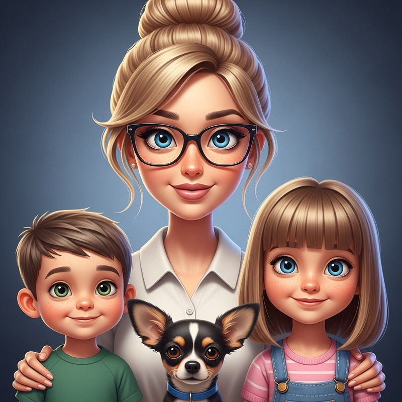 Custom 3D Disney Style Family Portrait | Cute Characters Drawing