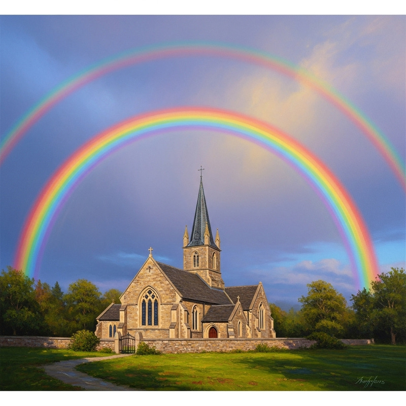 God's Promise: Rainbow Grace on Church God's Promise: Rainbow Grace on Church