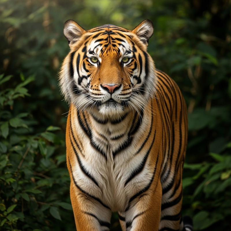 Majestic Tiger in Lush Jungle Setting Majestic Tiger in Lush Jungle Setting