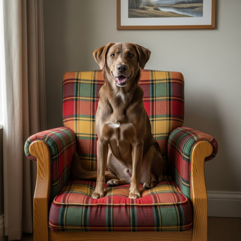Cute Dog Relaxing on Chair Cute Dog Relaxing on Chair