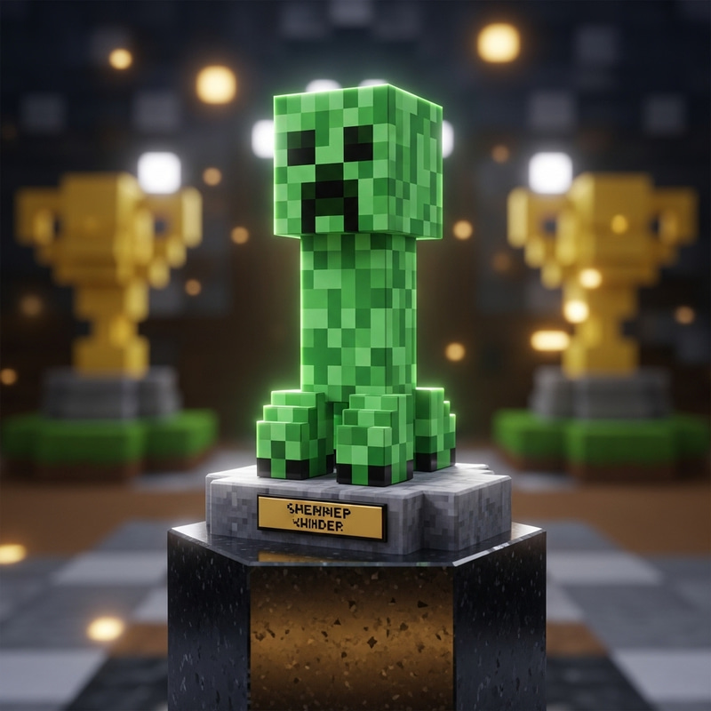 Spreen Trophy - Pixel-Art Creeper Collectible Spreen Trophy - Pixel-Art Creeper Collectible
