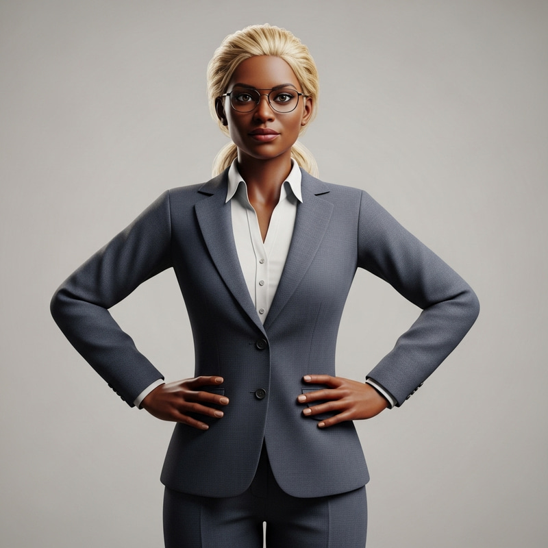 Empowered Black Businesswoman in 3D Style
