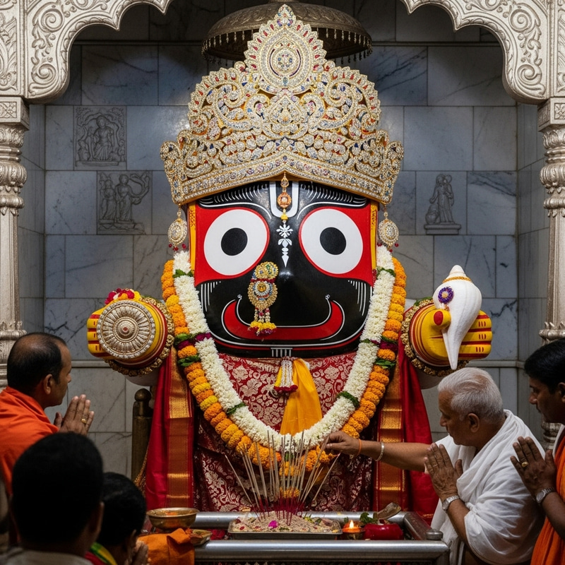 Majestic Jagannath Statue in Stunning Temple