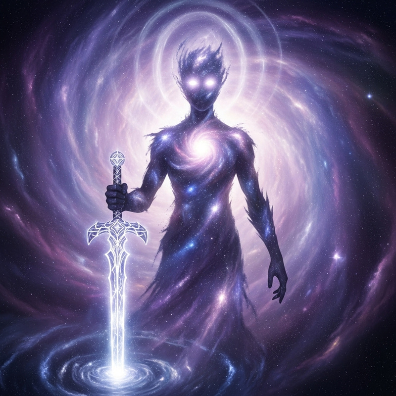 Divine Being with White Eyes and Sword Divine Being with White Eyes and Sword