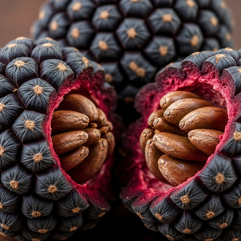 Ngole Fruit: Exotic Purple Fruit Close Up