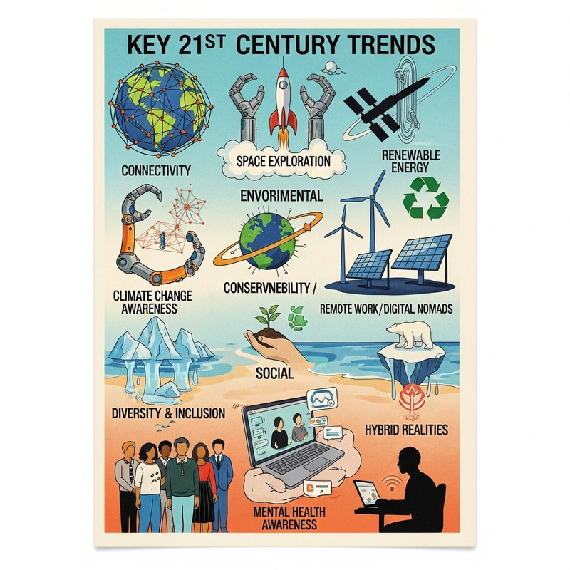 Symbolism & Promotion of 21st Century Trends Poster