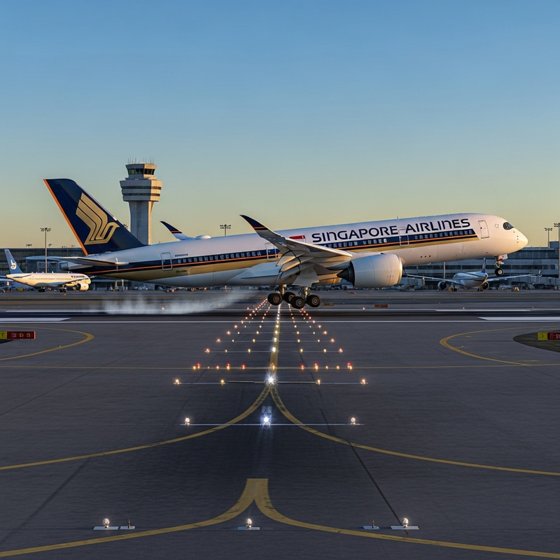 A350 Singapore Airlines Landing View A350 Singapore Airlines Landing View