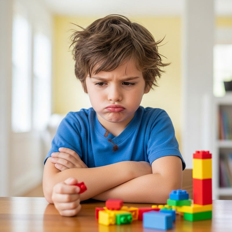 Frustrated Young Boy Image - Upset Child Photo