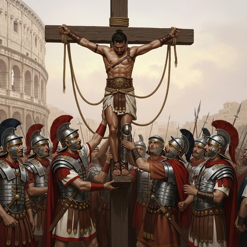 Roman Soldiers Crucify Gladiators: Authentic Historical Depiction Roman Soldiers Crucify Gladiators: Authentic Historical Depiction