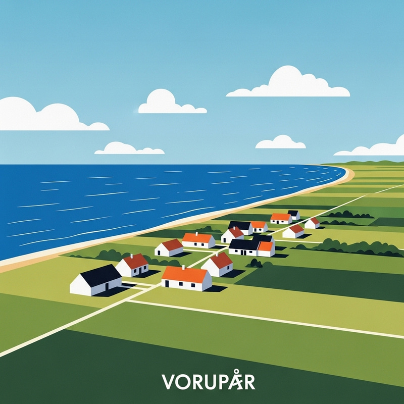Minimalist Danish Fishing Village in Vorupør - Tranquil Scene Minimalist Danish Fishing Village in Vorupør - Tranquil Scene