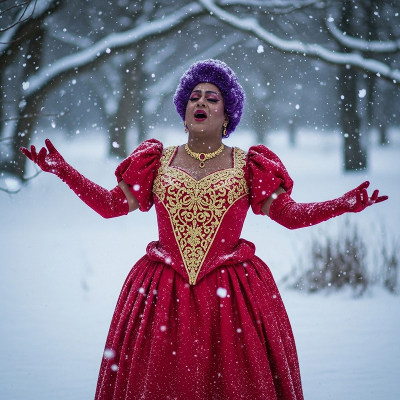 Jinx in the Snow: A Stunning Winter Opera Scene Jinx in the Snow: A Stunning Winter Opera Scene