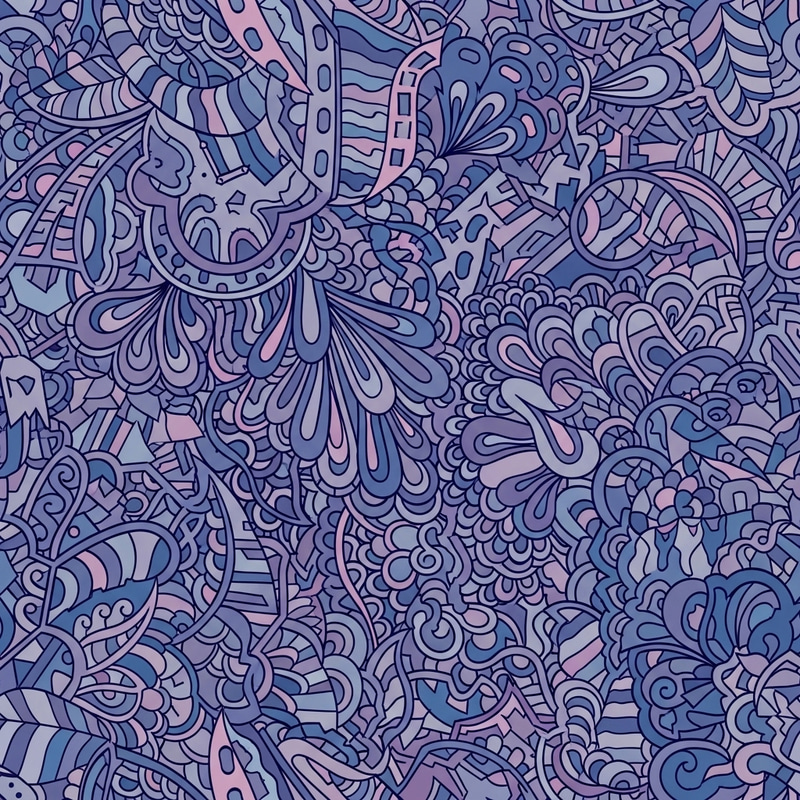 MNZR Geometric Doodle Art in Blues and Purples MNZR Geometric Doodle Art in Blues and Purples