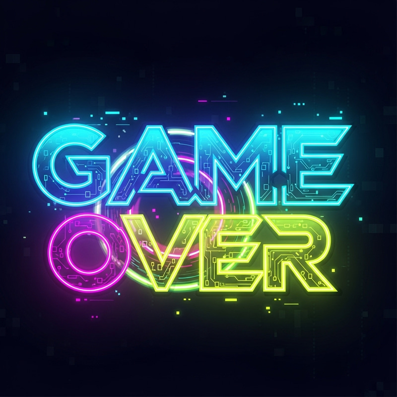 Dynamic 'Game Over' Logo Design for Development Team | Cyberpunk Style Dynamic 'Game Over' Logo Design for Development Team | Cyberpunk Style