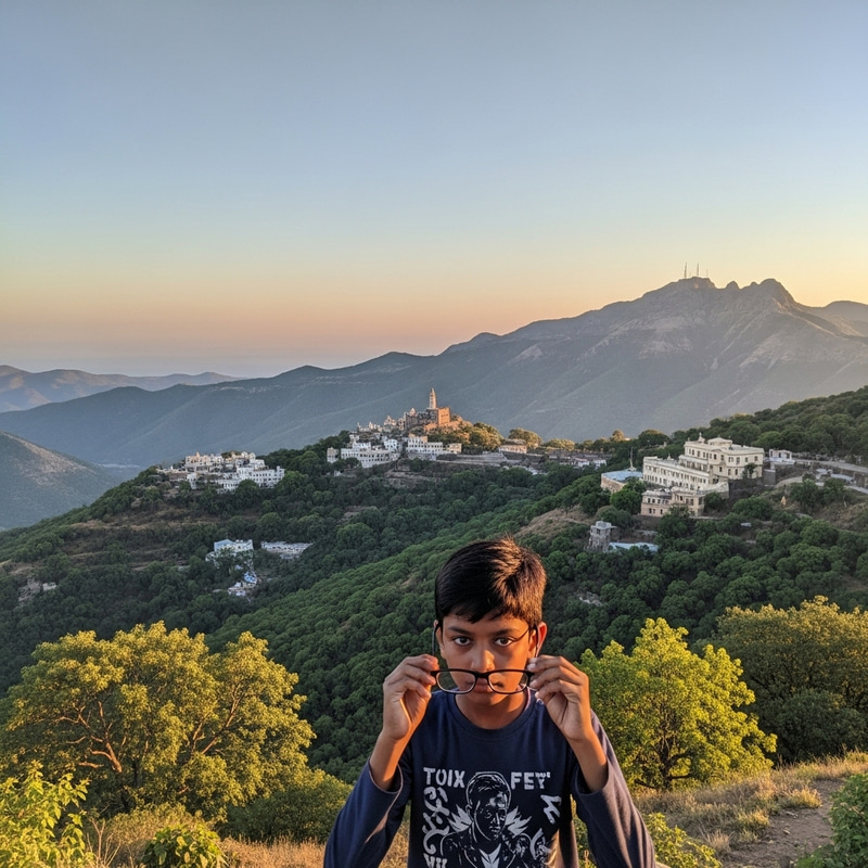 Mount Abu Views | Boy with Specs - Picturesque Scene Mount Abu Views | Boy with Specs - Picturesque Scene