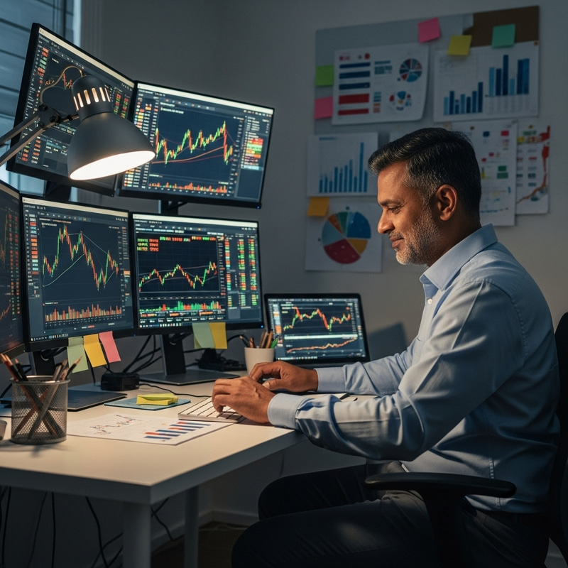 Successful Forex Trader Making Profit in Market