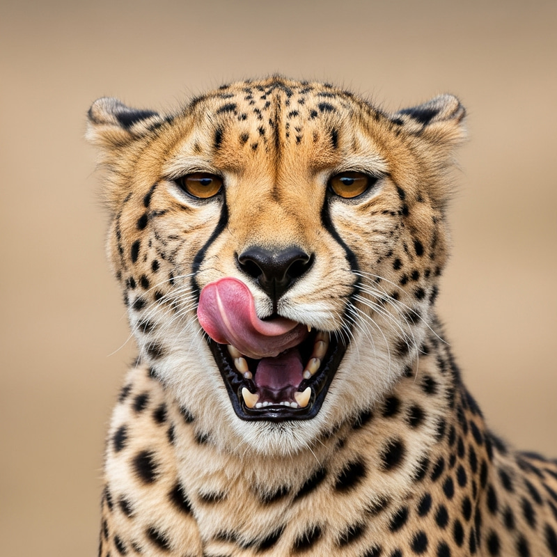 Friendly Cheetah Close-Up: Cute and Fluffy