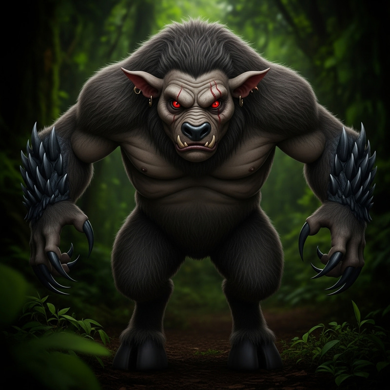 Sinister Rainforest Monster: Suspenseful Encounter Sinister Rainforest Monster: Suspenseful Encounter