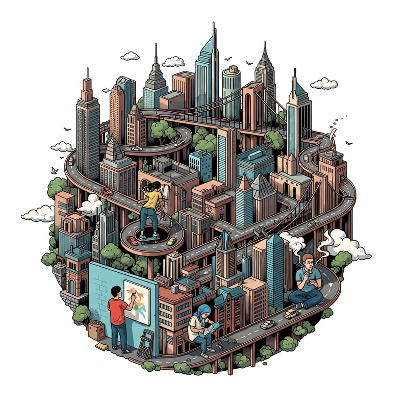 Vivid Urban Labyrinth Logo Design | Charismatic Maze Vivid Urban Labyrinth Logo Design | Charismatic Maze