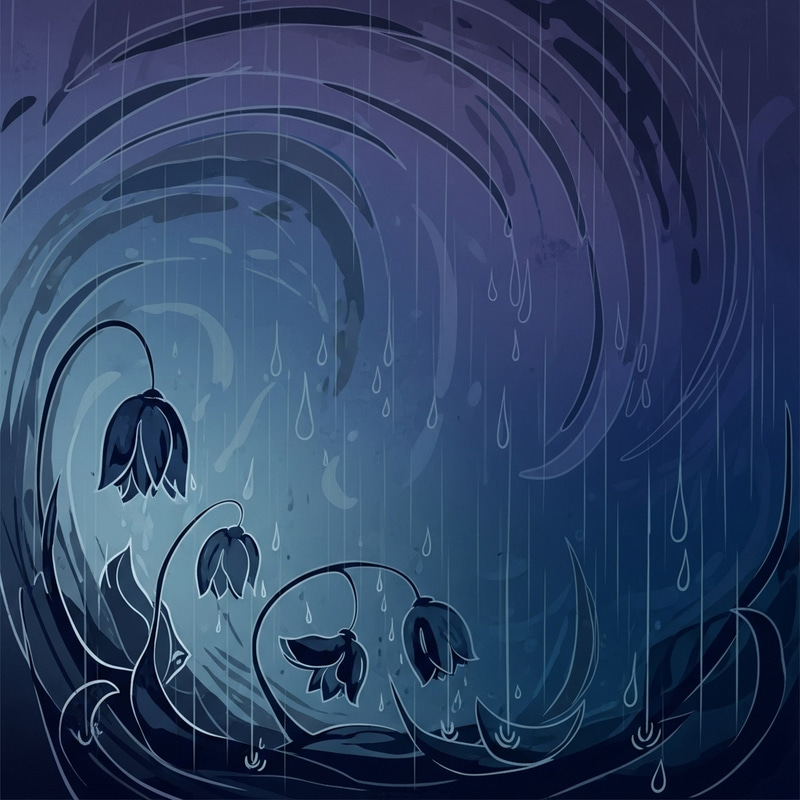 Expressive Melancholy Depiction in Cool Tones