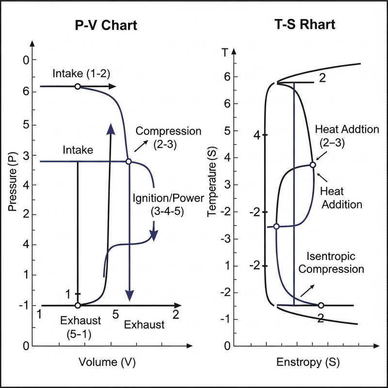 Deriving Otto Cycle Efficiency | P-V and T-S Chart Analysis Deriving Otto Cycle Efficiency | P-V and T-S Chart Analysis