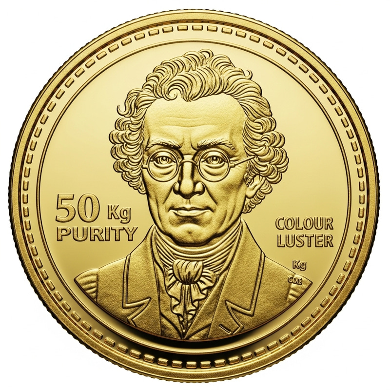 Gleaming Gold Coin with Historic Figure Design