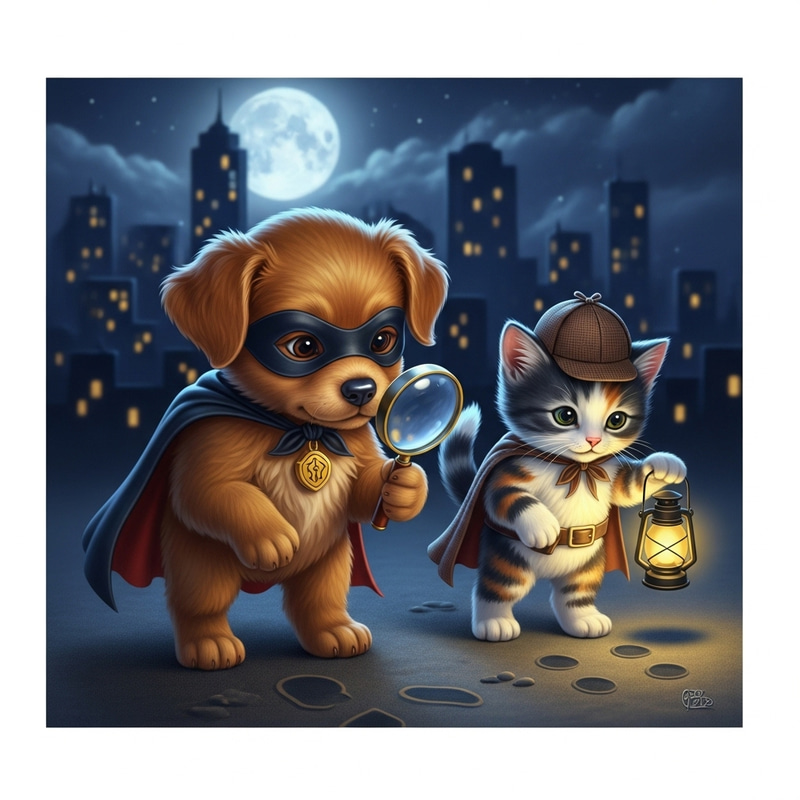 Adorable Puppy and Kitten Crime Fighters in Action