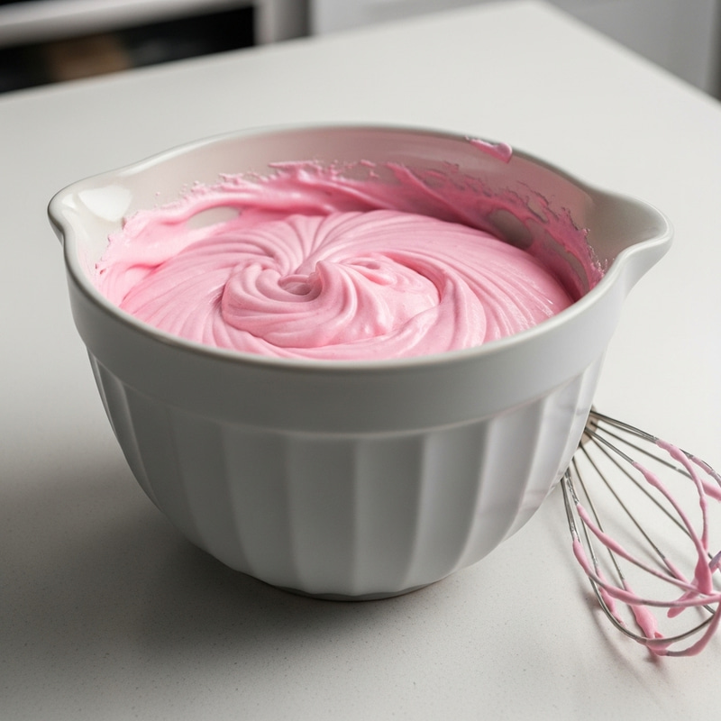 Vibrant Pink Raw Cake: Fluffy Texture & Glossy Batter