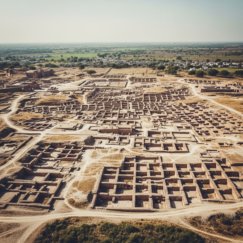 Harappa Archaeological Ruins Aerial View Harappa Archaeological Ruins Aerial View