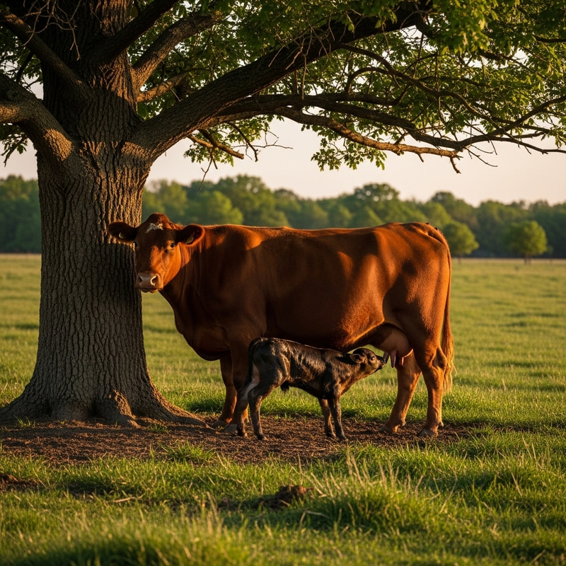 Primal Scene: Cow Giving Birth in Pastoral Setting Primal Scene: Cow Giving Birth in Pastoral Setting