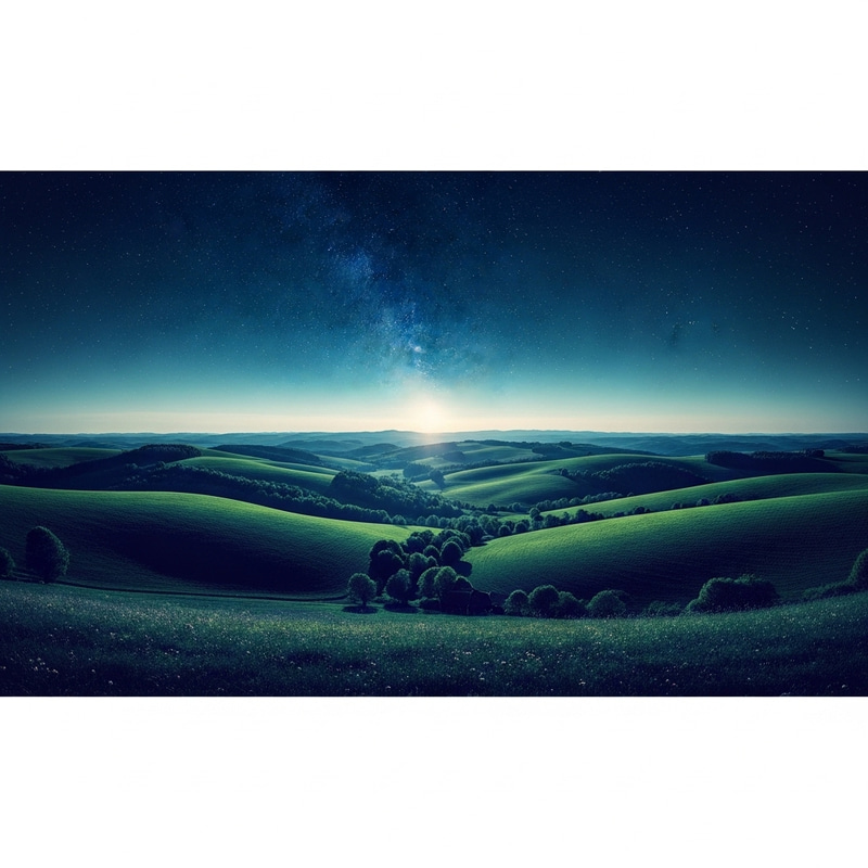 Breathtaking Countryside Under Starry Sky: Celestial Wonderland Breathtaking Countryside Under Starry Sky: Celestial Wonderland