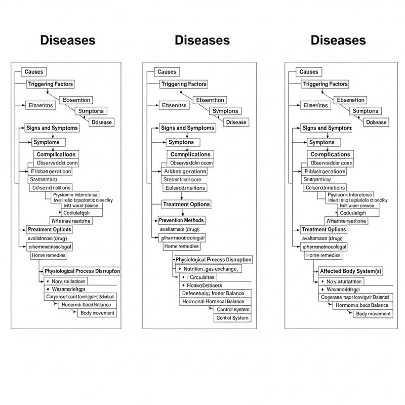 Impact of Three Diseases on Body Systems | Concept Map Impact of Three Diseases on Body Systems | Concept Map