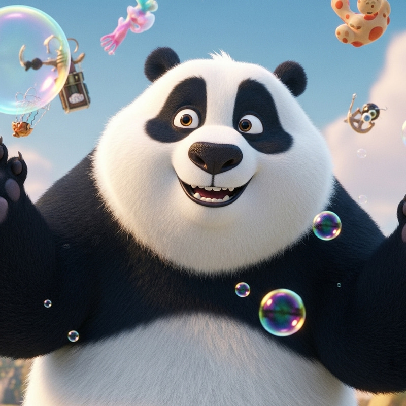 Joyful Panda | Animated Disney Surreal Artwork Joyful Panda | Animated Disney Surreal Artwork