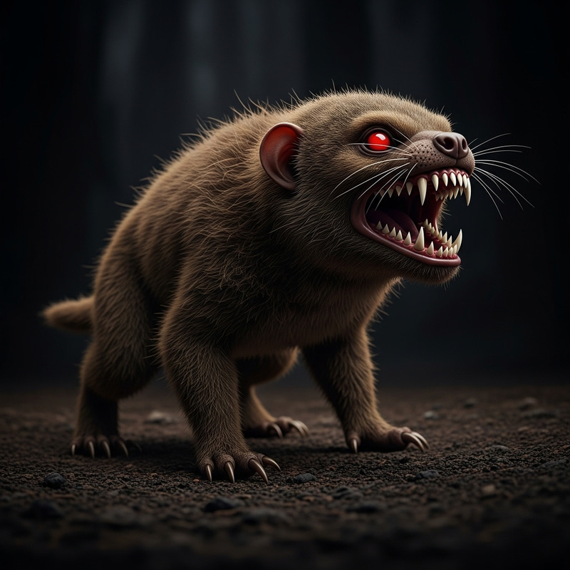 Terrifying Forest Creature - Menacing Monochromatic Image